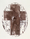 Artist: Nixon, John. | Title: not titled | Date: 1985 | Technique: woodcut, printed in red-brown ink, from one block