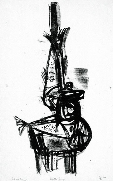 Artist: b'Grieve, Robert.' | Title: b'Still life' | Date: 1960 | Technique: b'lithograph, printed in black ink, from one hard grained aluminium plate' Artist: b'Grieve, Robert.' | Title: b'Still life' | Date: 1960 | Technique: b'lithograph, printed in black ink, from one hard grained aluminium plate'