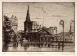 Artist: Pratt, Douglas. | Title: St.James, Sydney | Date: 1938 | Technique: etching, printed in brown ink, from one plate