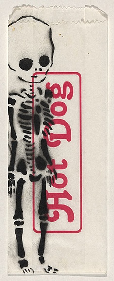Artist: b'VEXTA.' | Title: b'Hot dog.' | Date: 2004 | Technique: b'stencil, printed in black ink, from one stencil'