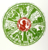 Artist: HANRAHAN, Barbara | Title: Peter and the seven deadly sins | Date: 1965 | Technique: linocut, printed in colour, from two blocks