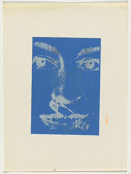 Artist: b'Johnson, Tim.' | Title: b'Face with safety pin' | Date: 1979 | Technique: b'screenprint, printed in colour, from multiple stencils' | Copyright: b'\xc2\xa9 Tim Johnson' Artist: b'Johnson, Tim.' | Title: b'Face with safety pin' | Date: 1979 | Technique: b'screenprint, printed in colour, from multiple stencils' | Copyright: b'\xc2\xa9 Tim Johnson'