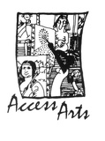 Artist: Cardew, Gaynor. | Title: Access Arts t-shirt design. | Date: 1991, September | Technique: screenprint, printed in black ink, from one stencil