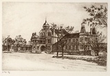 Artist: Stockfeld, R.H. | Title: The homeopathic hospital | Date: c.1935 | Technique: etching, printed in black ink, from one plate