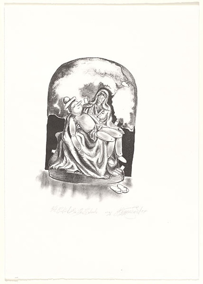 Artist: b'Tritton-Young, Maxienne.' | Title: b'Not cut out for the suburbs' | Date: c.1986 | Technique: b'lithograph, printed in black ink, from one stone' Artist: b'Tritton-Young, Maxienne.' | Title: b'Not cut out for the suburbs' | Date: c.1986 | Technique: b'lithograph, printed in black ink, from one stone'
