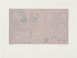 Artist: WALKER, Murray | Title: El Mundo and vignettes. | Date: 1975 | Technique: linocut, printed in colour, from multiple blocks
