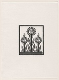 Artist: Groblicka, Lidia | Title: Postcard | Date: 1986 | Technique: woodcut, printed in black ink, from one block