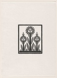 Artist: Groblicka, Lidia. | Title: Postcard | Date: 1986 | Technique: woodcut, printed in black ink, from one block