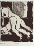 Artist: Fransella, Graham. | Title: Voyeur | Date: 1992 | Technique: etching, lift-ground and drypoint, printed in black ink, from one plate | Copyright: Courtesy of the artist