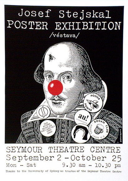 Artist: b'Stejskal, Josef Lada.' | Title: b'Josef Stejskal: Poster Exhibition vestava Seymour Theatre Centre' | Date: 1986 | Technique: b'offset-lithograph, printed in black ink, from one plate' Artist: b'Stejskal, Josef Lada.' | Title: b'Josef Stejskal: Poster Exhibition vestava Seymour Theatre Centre' | Date: 1986 | Technique: b'offset-lithograph, printed in black ink, from one plate'