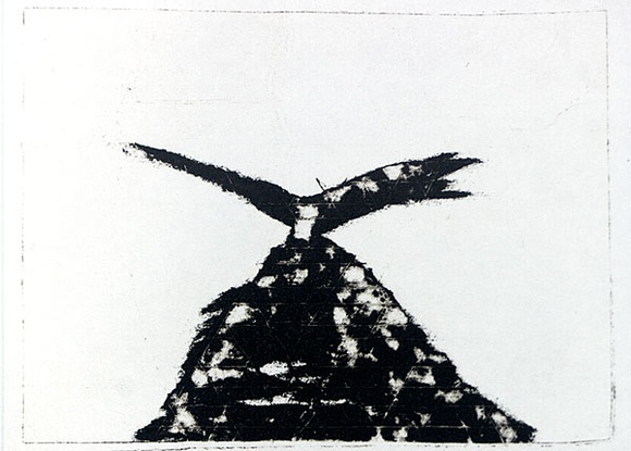 Artist: b'Roberts, Neil.' | Title: b'Eruptions 27' | Date: 1991 | Technique: b'pigment-transfer, printed in brown ink, from one bitumen paper plate' Artist: b'Roberts, Neil.' | Title: b'Eruptions 27' | Date: 1991 | Technique: b'pigment-transfer, printed in brown ink, from one bitumen paper plate'