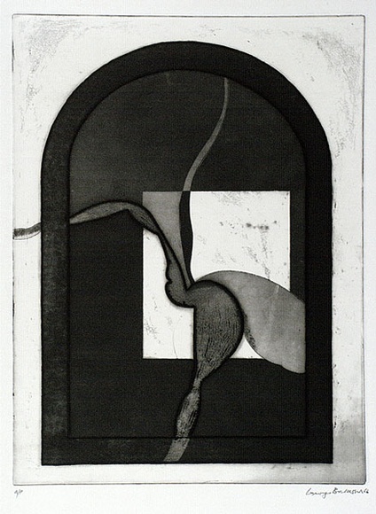 Artist: b'BALDESSIN, George' | Title: b'not titled.' | Date: 1966 | Technique: b'etching and aquatint, printed in black ink, from one plate' Artist: b'BALDESSIN, George' | Title: b'not titled.' | Date: 1966 | Technique: b'etching and aquatint, printed in black ink, from one plate'