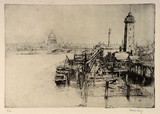 Artist: LONG, Sydney | Title: The Thames from Waterloo Bridge | Date: (1919) | Technique: line-etching, printed in black ink, from one copper plate | Copyright: Reproduced with the kind permission of the Ophthalmic Research Institute of Australia