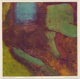 Artist: Hodgkinson, Frank. | Title: Landscape inside...cool | Date: 1971 | Technique: hard ground etching and deep etching, printed by the oil viscosity method, from one plate [green and red, yellow]