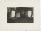 Artist: MADDOCK, Bea | Title: Landscape with trees | Date: 1961 | Technique: etching, deep etch, aquatint and burnishing, printed in black ink, from one copper plate
