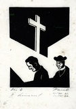 Artist: Haefliger, Paul. | Title: Illustration for Oscar Wilde, Ballad of Reading Goal | Date: 1931-32 | Technique: linocut, printed in black ink, from one block