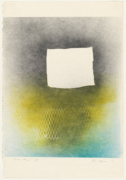 Artist: b'Faerber, Ruth.' | Title: b'Timeless moment.' | Date: 1974 | Technique: b'lithograph, printed in colour, from multiple blocks; embossing' Artist: b'Faerber, Ruth.' | Title: b'Timeless moment.' | Date: 1974 | Technique: b'lithograph, printed in colour, from multiple blocks; embossing'