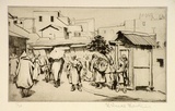Artist: b'Hawkins, Weaver.' | Title: b'Morocco' | Date: c.1923 | Technique: b'drypoint, printed in black ink, from one plate' | Copyright: b'The Estate of H.F Weaver Hawkins'