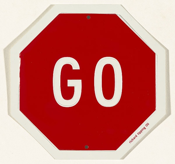 Title: Stop go | Date: 2000 | Technique: embossing (pressed aluminium); screenprint, printed in red ink, from one stencil