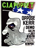 Artist: Charlton, Colin. | Title: C.I.A. puppet. Oppose Kerr demo. | Date: 1976 | Technique: screenprint, printed in colour, from four stencils