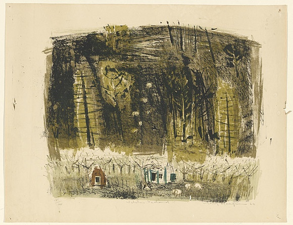 Artist: b'MACQUEEN, Mary' | Title: bWitches' orchard | Date: 1964 | Technique: b'lithograph, printed in colour, from multiple plates' | Copyright: b'Courtesy Paulette Calhoun, for the estate of Mary Macqueen' Artist: b'MACQUEEN, Mary' | Title: bWitches' orchard | Date: 1964 | Technique: b'lithograph, printed in colour, from multiple plates' | Copyright: b'Courtesy Paulette Calhoun, for the estate of Mary Macqueen'