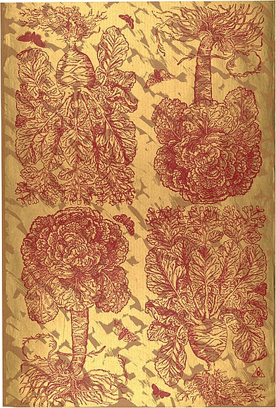 Artist: b'REDBACK GRAPHIX' | Title: b'Wrapping paper: Gold' | Date: 1986 | Technique: b'screenprint, printed in colour, from three stencils' Artist: b'REDBACK GRAPHIX' | Title: b'Wrapping paper: Gold' | Date: 1986 | Technique: b'screenprint, printed in colour, from three stencils'