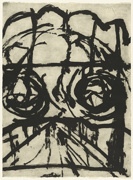 Artist: b'PARR, Mike' | Title: b'Opic Iland 8.' | Date: 1989 | Technique: b'lift-ground aquatint, printed in black ink, from one copper plate' Artist: b'PARR, Mike' | Title: b'Opic Iland 8.' | Date: 1989 | Technique: b'lift-ground aquatint, printed in black ink, from one copper plate'