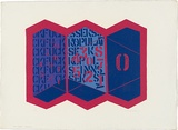 Artist: WALKER, Murray | Title: Public graffiti - tiled walls. | Date: 1970 | Technique: linocut, printed in colour, from multiple blocks