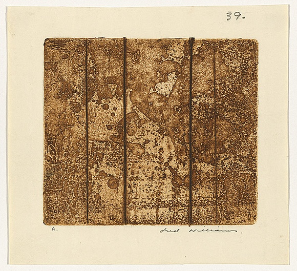 Artist: b'WILLIAMS, Fred' | Title: b'Sherbrooke Forest. Number 6' | Date: 1962 | Technique: b'drypoint, aquatint, engraving, printed in black ink, from one copper plate' | Copyright: b'\xc2\xa9 Fred Williams Estate' Artist: b'WILLIAMS, Fred' | Title: b'Sherbrooke Forest. Number 6' | Date: 1962 | Technique: b'drypoint, aquatint, engraving, printed in black ink, from one copper plate' | Copyright: b'\xc2\xa9 Fred Williams Estate'