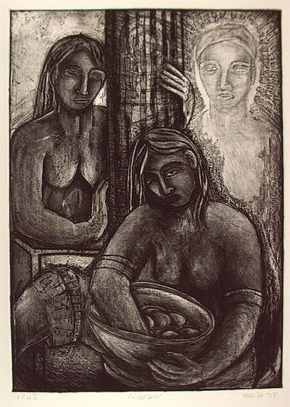 Artist: b'Harding, Richard.' | Title: b'Brideship' | Date: 1988 | Technique: b'etching, printed in black ink, from one stone' Artist: b'Harding, Richard.' | Title: b'Brideship' | Date: 1988 | Technique: b'etching, printed in black ink, from one stone'