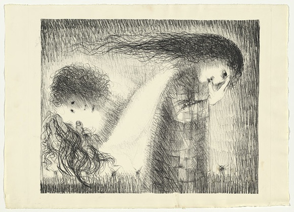 Artist: b'BOYD, Arthur' | Title: b'St Francis when young turning aside.' | Date: (1965) | Technique: b'lithograph, printed in black ink, from one plate' | Copyright: b'Reproduced with permission of Bundanon Trust' Artist: b'BOYD, Arthur' | Title: b'St Francis when young turning aside.' | Date: (1965) | Technique: b'lithograph, printed in black ink, from one plate' | Copyright: b'Reproduced with permission of Bundanon Trust'