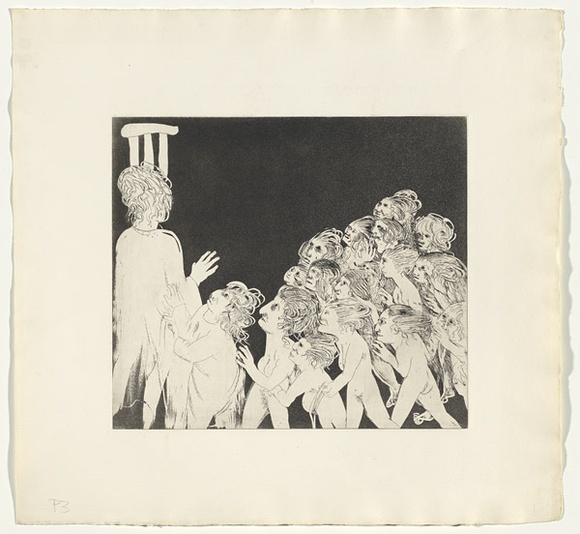 Artist: b'BOYD, Arthur' | Title: b'Lysistrata calls the women.' | Date: (1970) | Technique: b'etching and aquatint, printed in black ink, from one plate' | Copyright: b'Reproduced with permission of Bundanon Trust' Artist: b'BOYD, Arthur' | Title: b'Lysistrata calls the women.' | Date: (1970) | Technique: b'etching and aquatint, printed in black ink, from one plate' | Copyright: b'Reproduced with permission of Bundanon Trust'