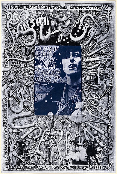 Artist: b'Sharp, Martin.' | Title: b'Sunshine Superman' | Date: 1968 | Technique: b'screenprint, printed in colour, from two stencils' Artist: b'Sharp, Martin.' | Title: b'Sunshine Superman' | Date: 1968 | Technique: b'screenprint, printed in colour, from two stencils'