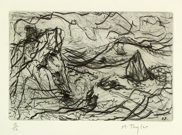 Artist: b'Taylor, Michael.' | Title: b'Untitled.' | Date: 1987 | Technique: b'etching and roulette, printed in black ink with plate-tone, from one plate' | Copyright: b' \xc2\xa9 Michael Taylor' Artist: b'Taylor, Michael.' | Title: b'Untitled.' | Date: 1987 | Technique: b'etching and roulette, printed in black ink with plate-tone, from one plate' | Copyright: b' \xc2\xa9 Michael Taylor'