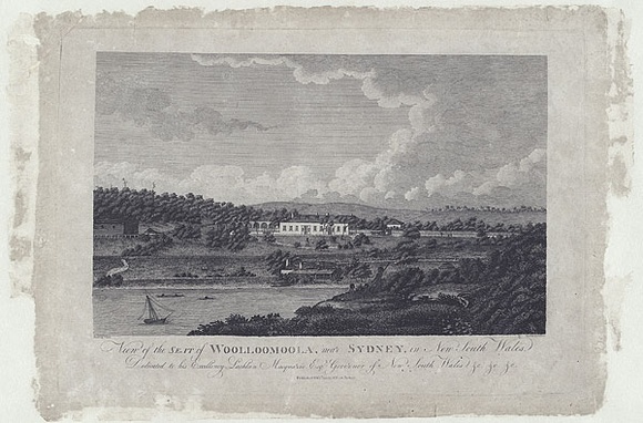 Title: b'View of the seat of Woolloomoola, near Sydney, in New South Wales.' | Date: 1813 | Technique: b'engraving, printed in black ink, from one copper plate' Title: b'View of the seat of Woolloomoola, near Sydney, in New South Wales.' | Date: 1813 | Technique: b'engraving, printed in black ink, from one copper plate'