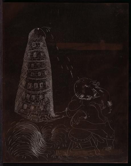 Artist: b'BOYD, Arthur' | Title: b'Plate 23: Jonah page 71.' | Date: 1972-73 | Technique: b'etched plate' | Copyright: b'This work appears on screen courtesy of Bundanon Trust' Artist: b'BOYD, Arthur' | Title: b'Plate 23: Jonah page 71.' | Date: 1972-73 | Technique: b'etched plate' | Copyright: b'This work appears on screen courtesy of Bundanon Trust'