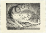 Artist: BOYD, Arthur | Title: St Clare attending to St Francis. | Date: (1965) | Technique: lithograph, printed in black ink, from one plate | Copyright: Reproduced with permission of Bundanon Trust