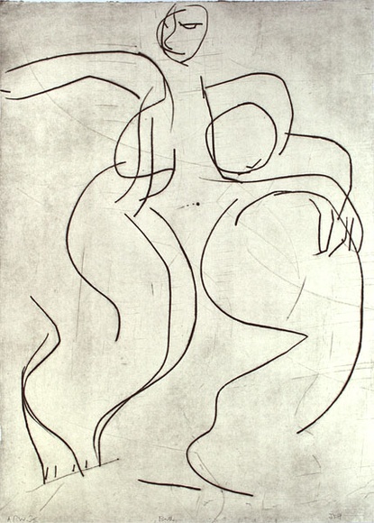 Artist: b'Furlonger, Joe.' | Title: b'Bather' | Date: 1989 | Technique: b'drypoint, printed in black ink with plate-tone, from one plate' Artist: b'Furlonger, Joe.' | Title: b'Bather' | Date: 1989 | Technique: b'drypoint, printed in black ink with plate-tone, from one plate'