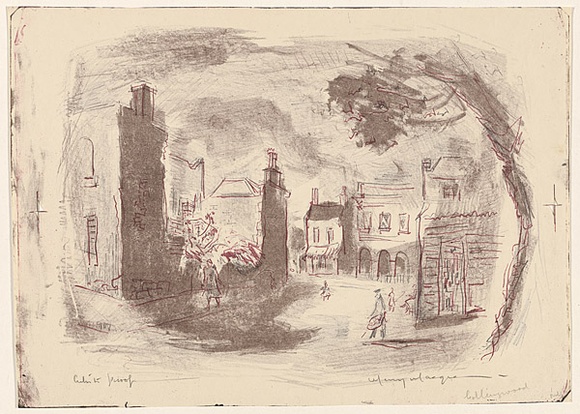 Artist: b'MACQUEEN, Mary' | Title: b'Collingwood' | Date: 1957 | Technique: b'lithograph, printed in colour, from multiple plates' | Copyright: b'Courtesy Paulette Calhoun, for the estate of Mary Macqueen' Artist: b'MACQUEEN, Mary' | Title: b'Collingwood' | Date: 1957 | Technique: b'lithograph, printed in colour, from multiple plates' | Copyright: b'Courtesy Paulette Calhoun, for the estate of Mary Macqueen'