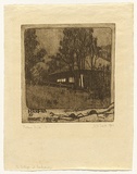 Artist: b'Traill, Jessie.' | Title: b'Possum time: Harfra at night.' | Date: 1921 | Technique: b'softground-etching with foul-biting, printed in brown ink with plate-tone and wiped highlights, from one plate'