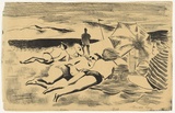 Artist: b'Wall, Edith.' | Title: b'Sunbathers' | Date: 1953 | Technique: b'lithograph, printed in black ink, from one stone' | Copyright: b'Courtesy of the artist'
