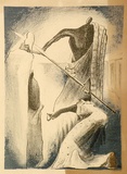 Artist: Graham, Geoffrey. | Title: Three figures | Date: 1938 | Technique: offset-lithograph, printed in colour, from multiple stones [or plates]