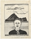 Artist: White, Robin. | Title: E haere ana ahau (I am leaving) | Date: 1982 | Technique: monotype, printed in black ink, from one plate