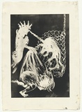 Artist: BOYD, Arthur | Title: (Caged unicorn). | Date: 1973-74 | Technique: aquatint, printed in black ink, from one plate | Copyright: Reproduced with permission of Bundanon Trust