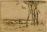 Artist: van RAALTE, Henri | Title: The far shore | Date: 1921 | Technique: drypoint, printed in brown ink, from one plate