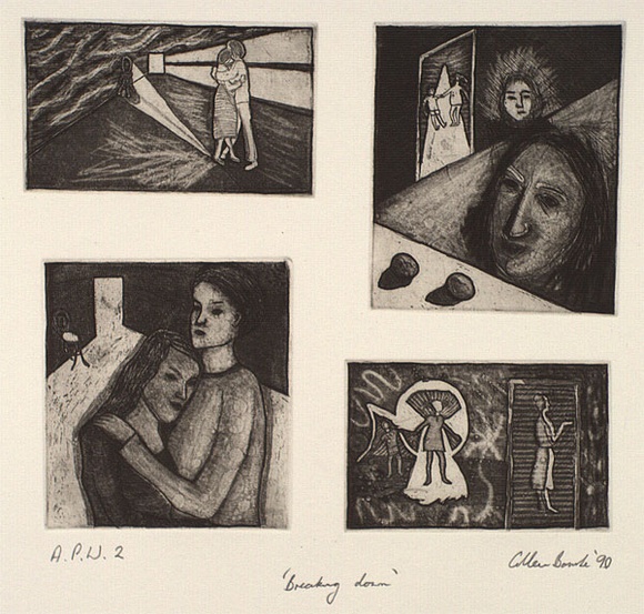 Artist: b'Bourke, Collien.' | Title: b'Breaking dawn' | Date: 1990 | Technique: b'etching, printed in black ink with plate-tone, from four copper plates' Artist: b'Bourke, Collien.' | Title: b'Breaking dawn' | Date: 1990 | Technique: b'etching, printed in black ink with plate-tone, from four copper plates'