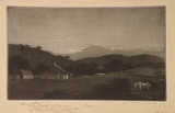 Artist: LINDSAY, Lionel | Title: Dawn | Date: 1923 | Technique: aquatint and burnishing, printed in brown ink with wiped highlights, from one plate | Copyright: Courtesy of the National Library of Australia