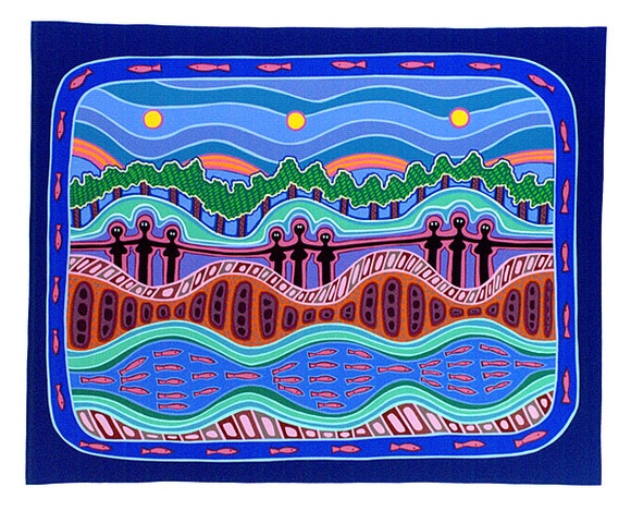 Artist: b'Morgan, Sally.' | Title: b'Women of the Earth' | Date: 1989 | Technique: b'screenprint, printed in colour, from multiple stencils' Artist: b'Morgan, Sally.' | Title: b'Women of the Earth' | Date: 1989 | Technique: b'screenprint, printed in colour, from multiple stencils'