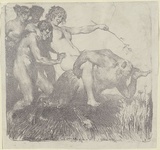 Artist: LINDSAY, Norman | Title: Bachannal | Date: c.1908 | Technique: lithograph, printed in black ink, from one stone