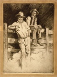 Artist: b'Friedensen, Thomas.' | Title: b'Cobbers.' | Date: 1928 | Technique: b'etching, printed in black ink, from one plate'